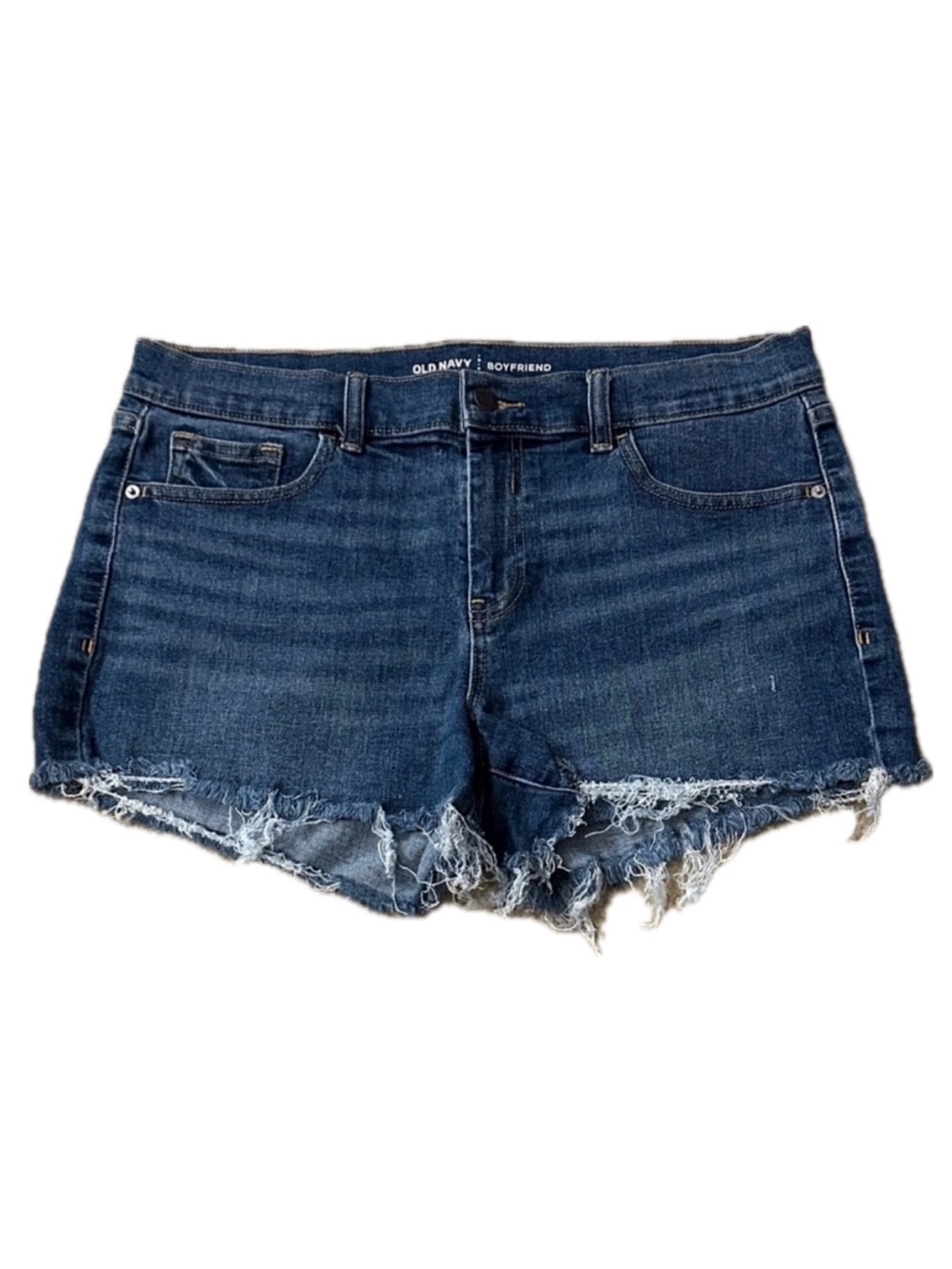 Old Navy Women's Medium Wash Mid-Rise Boyfriend Cutoff Shorts